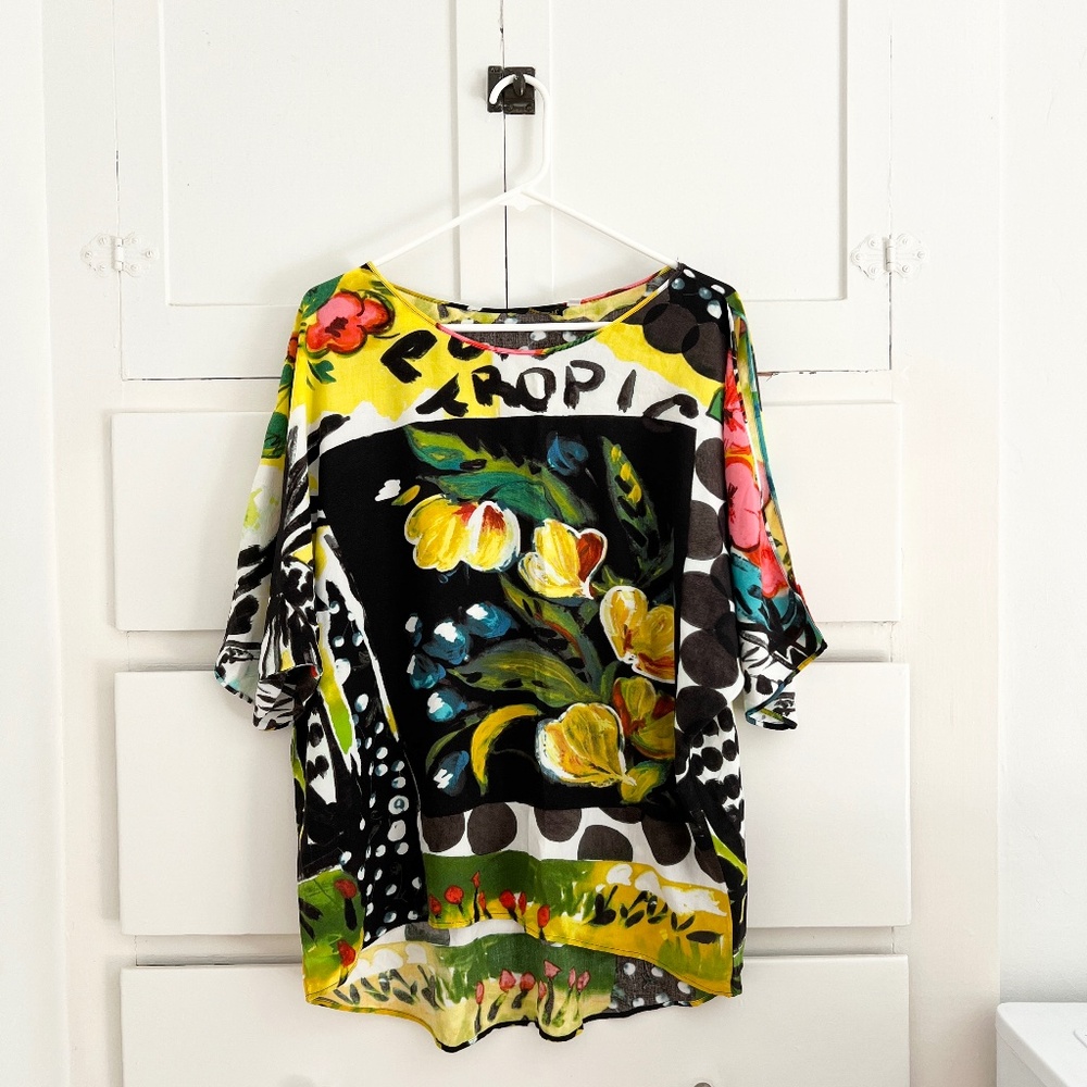 Jams World Tropical Tunic Top Hawaii Parrot Cove Small - Picture 2 of 7